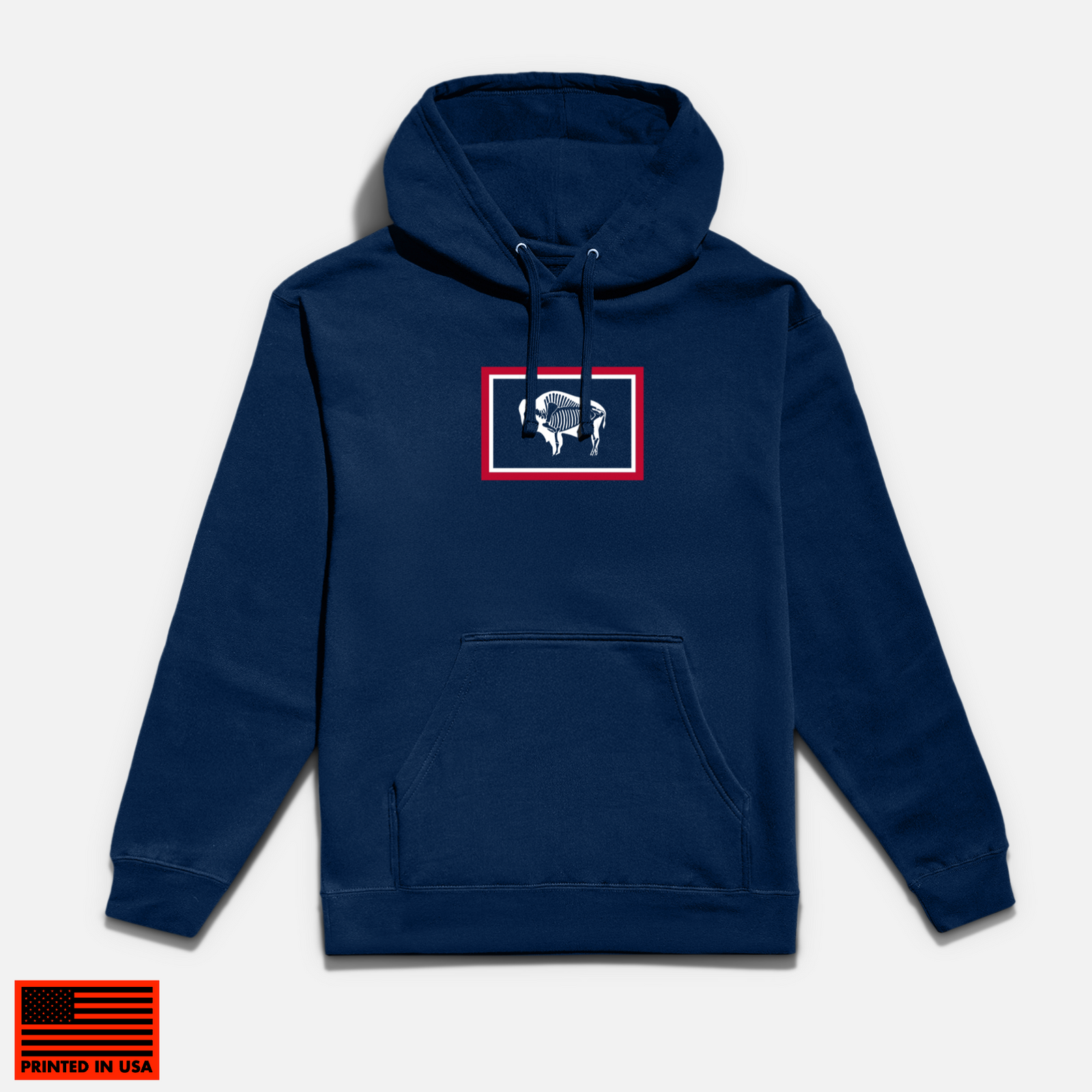 Bone Bison Hybrid Hoodie // Navy Blue