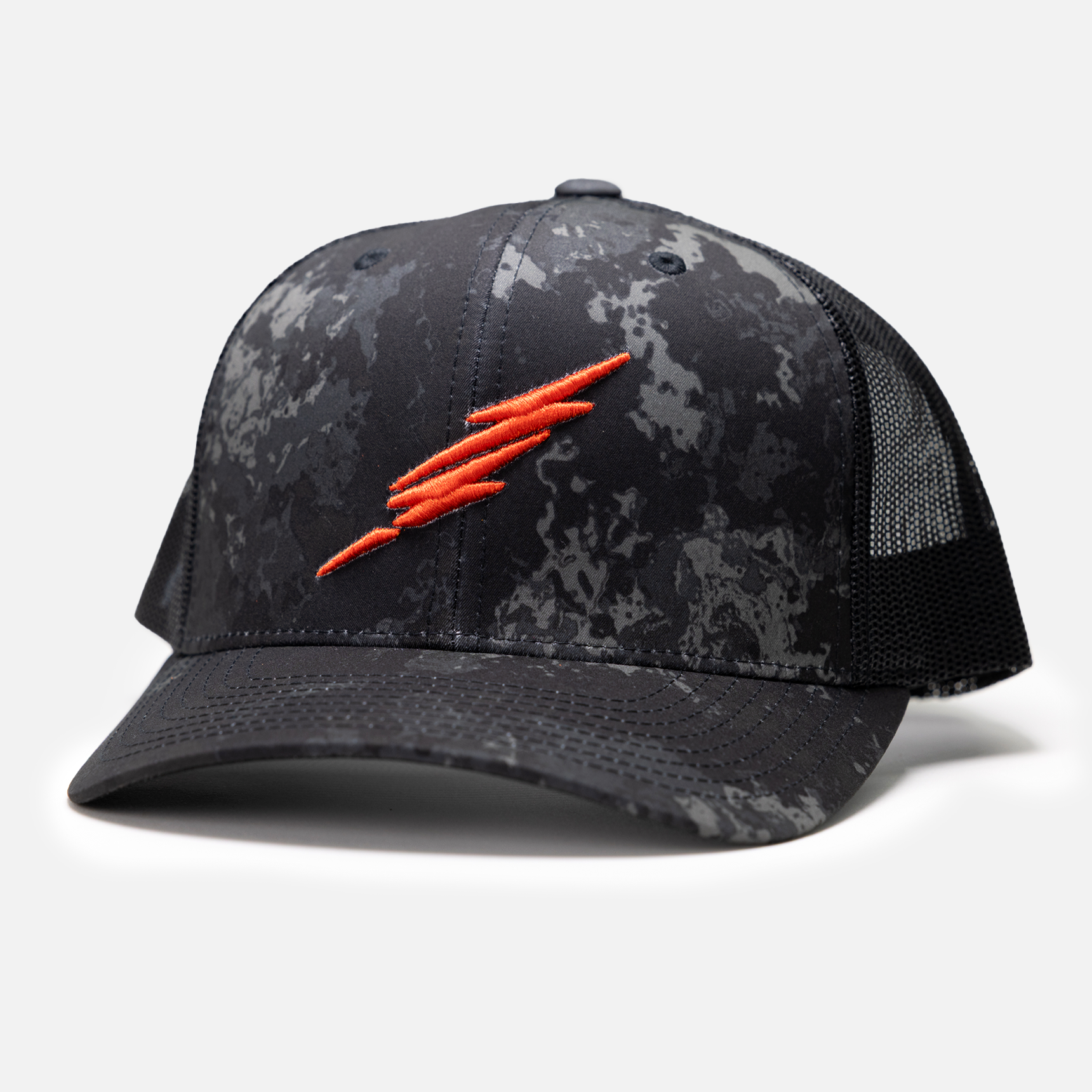 Brand Trucker Hat // Veil Camo® Poseidon Black