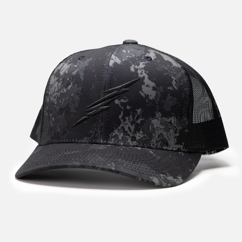 Brand Trucker Hat // Veil Camo® Poseidon Black