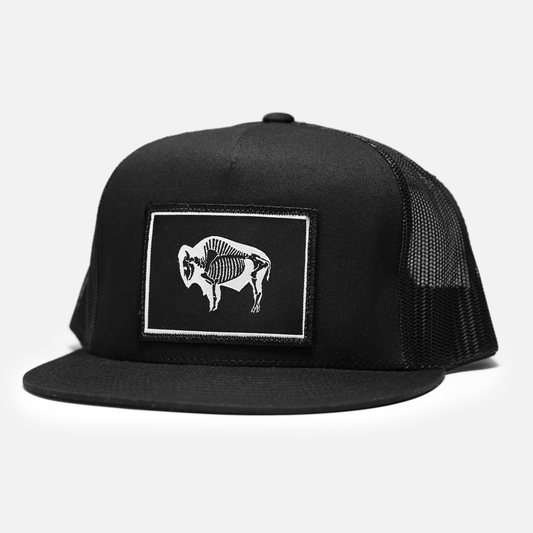 Bone Bison Trucker Hat // Black