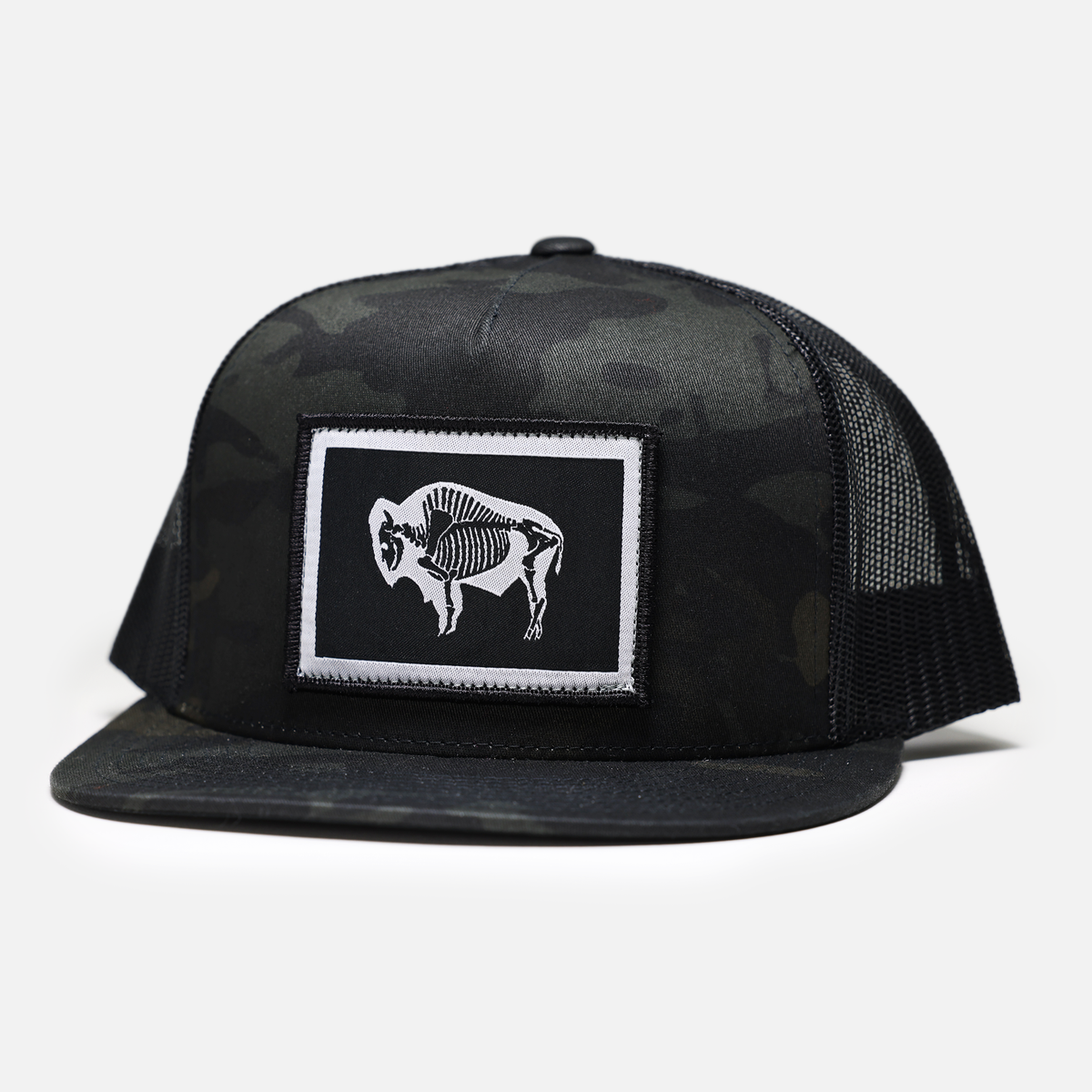 Bone Bison Trucker Hat // Multicam Black