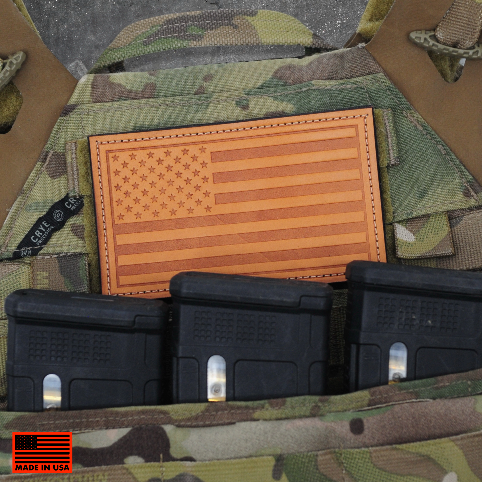 Leather American Flag Patch